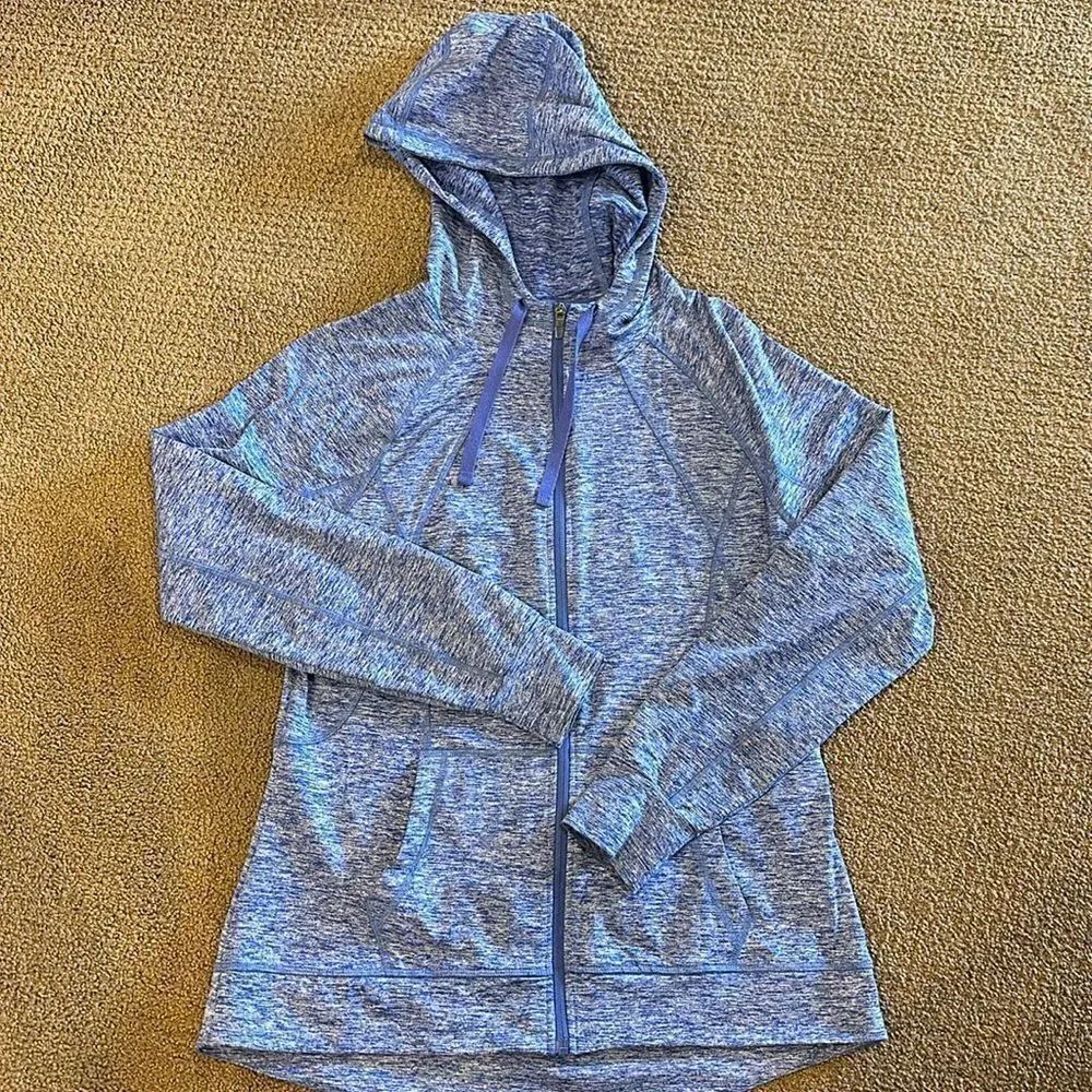 CG by Champion Duo Dry Purple Chambray Zip Up Hoodie, Size L